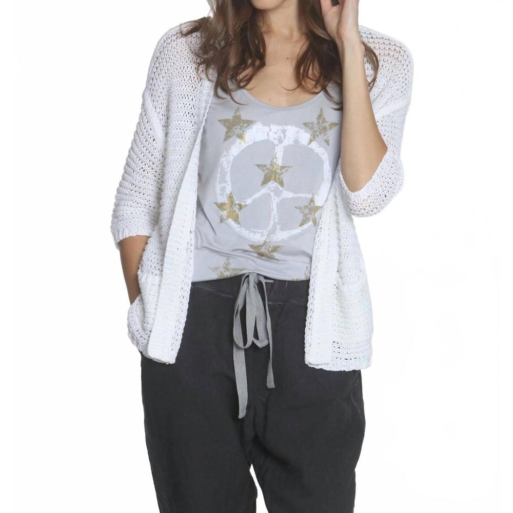 NEW LABEL+THREAD women's charlotte cardigan in white